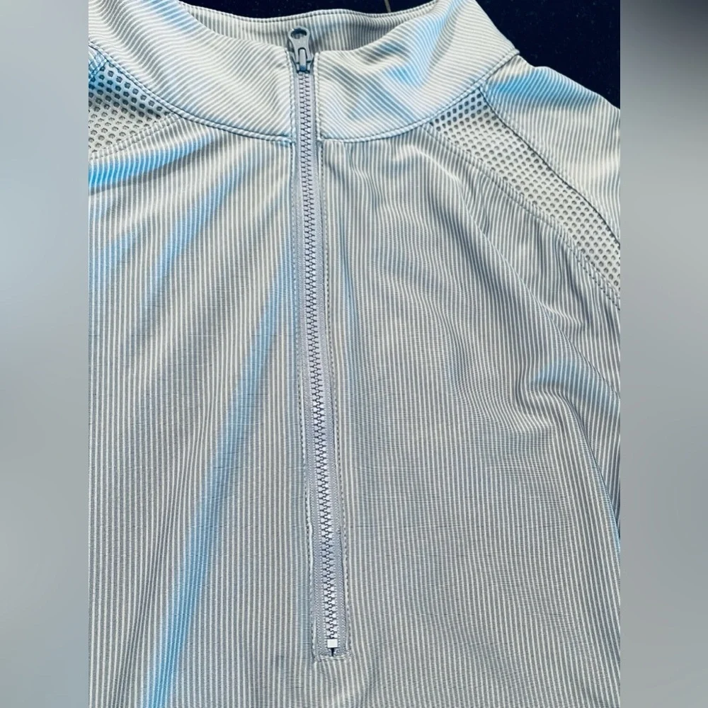 Goode Rider Perfect Sport Shirt 1/4 Zip mock Neck light Blue SZ. XLG equestrian - Picture 7 of 16